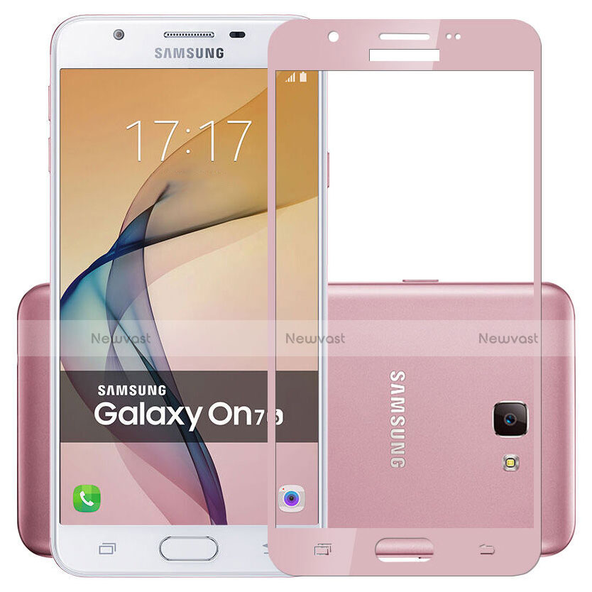 Ultra Clear Full Screen Protector Tempered Glass for Samsung Galaxy J7 Prime Pink