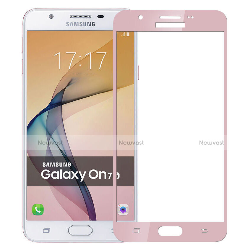 Ultra Clear Full Screen Protector Tempered Glass for Samsung Galaxy J7 Prime Pink