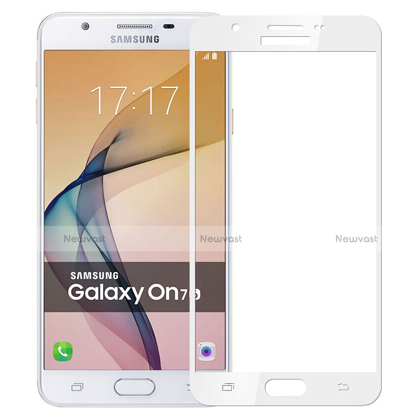 Ultra Clear Full Screen Protector Tempered Glass for Samsung Galaxy J7 Prime White