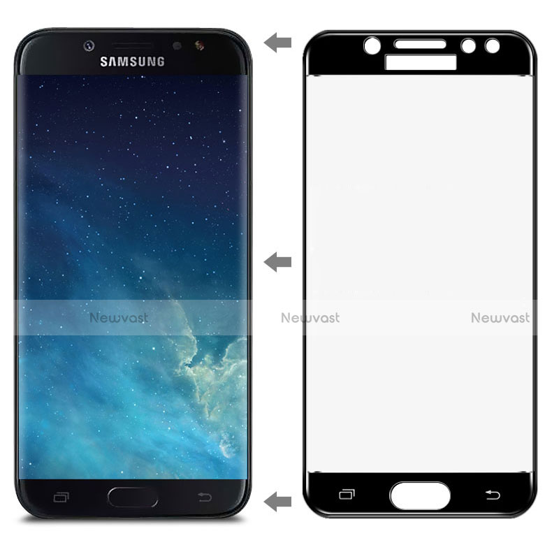 Ultra Clear Full Screen Protector Tempered Glass for Samsung Galaxy J7 Pro Black
