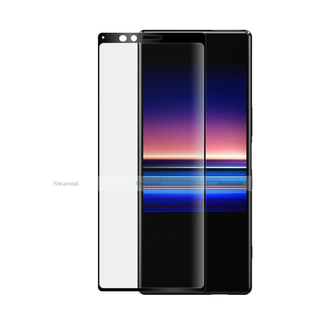 Ultra Clear Full Screen Protector Tempered Glass for Sony Xperia 1 Black