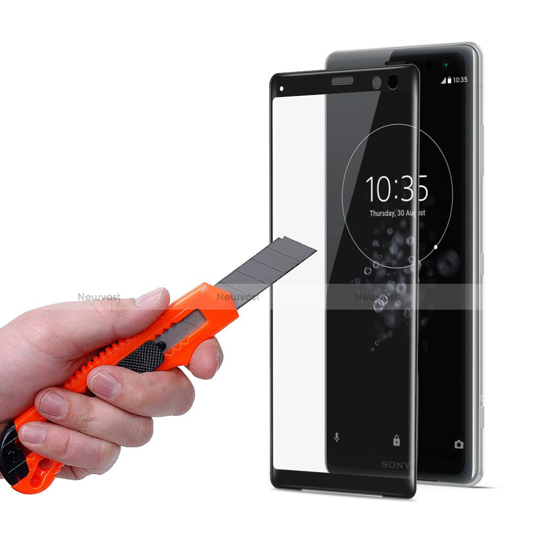 Ultra Clear Full Screen Protector Tempered Glass for Sony Xperia XZ3 Black