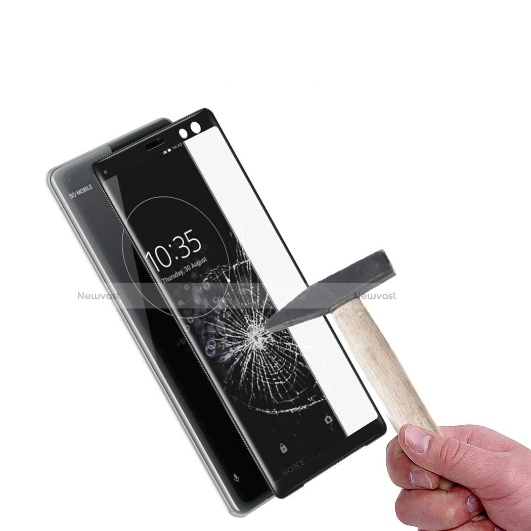Ultra Clear Full Screen Protector Tempered Glass for Sony Xperia XZ3 Black