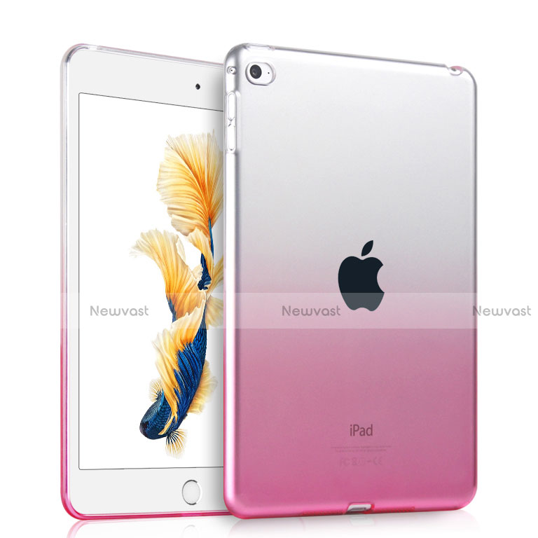 Ultra Slim Transparent Gel Gradient Soft Case for Apple iPad Air 2 Pink