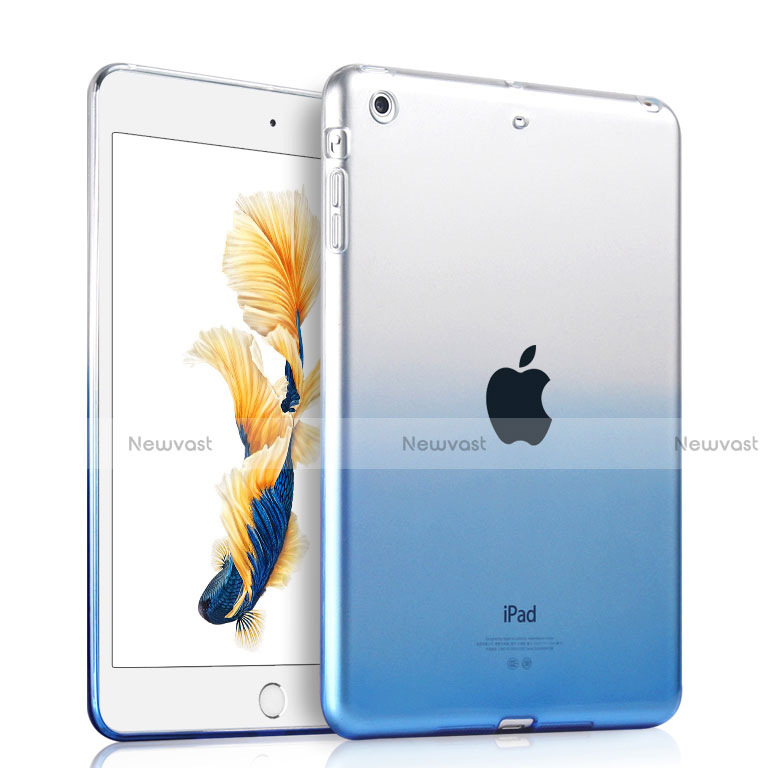 Ultra Slim Transparent Gel Gradient Soft Case for Apple iPad Air Blue