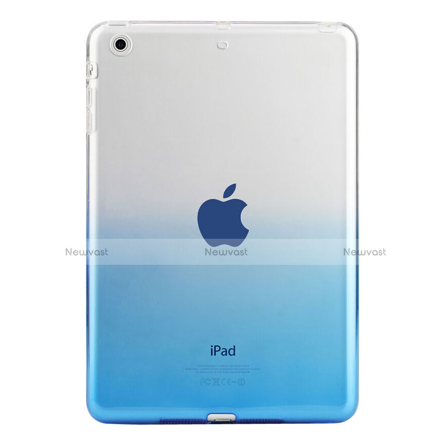 Ultra Slim Transparent Gel Gradient Soft Case for Apple iPad Mini 2 Blue