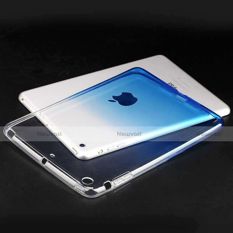 Ultra Slim Transparent Gel Gradient Soft Case for Apple iPad Mini 3 Blue