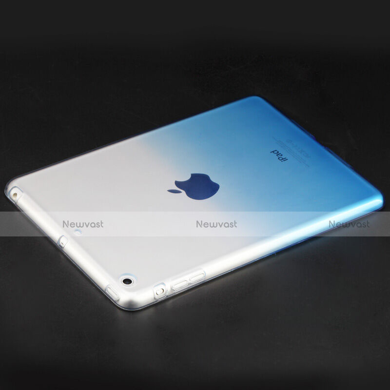 Ultra Slim Transparent Gel Gradient Soft Case for Apple iPad Mini Blue
