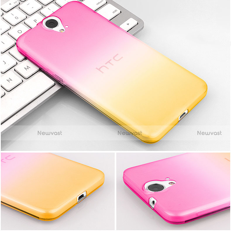 Ultra Slim Transparent Gel Gradient Soft Case for HTC One E9 Plus Pink