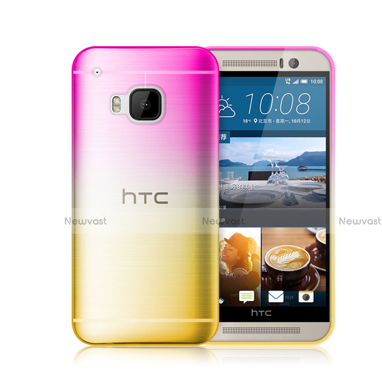 Ultra Slim Transparent Gel Gradient Soft Case for HTC One M9 Pink