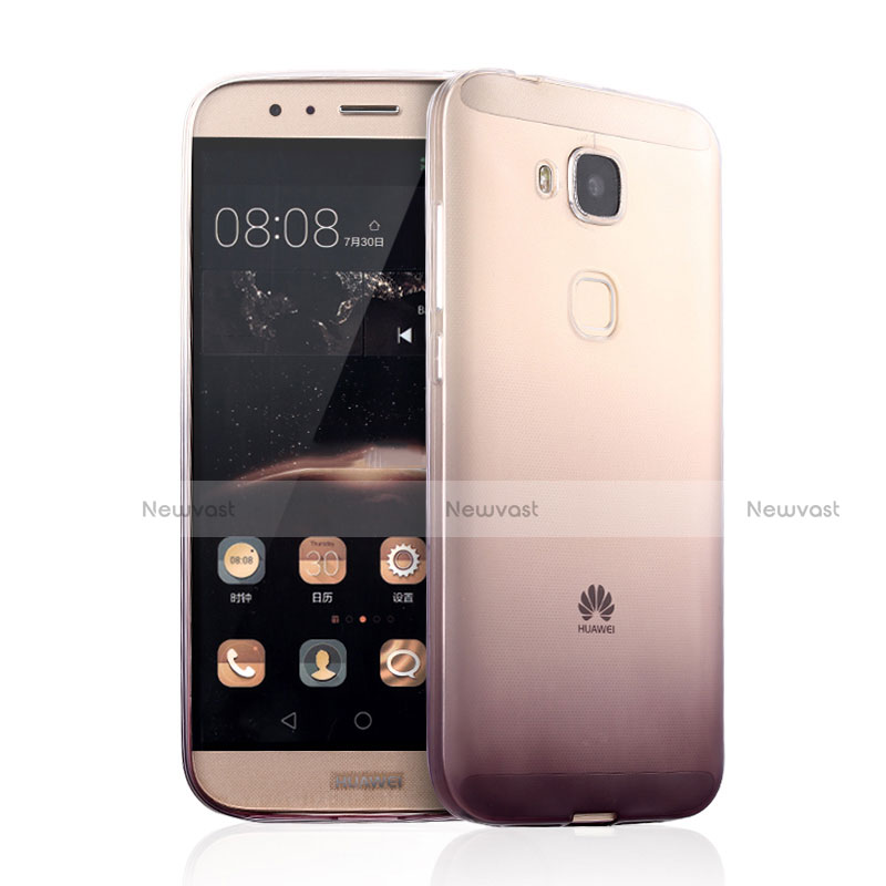 Ultra Slim Transparent Gel Gradient Soft Case for Huawei G7 Plus Brown