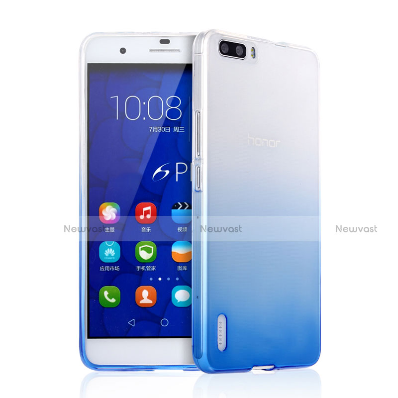Ultra Slim Transparent Gel Gradient Soft Case for Huawei Honor 6 Plus Blue