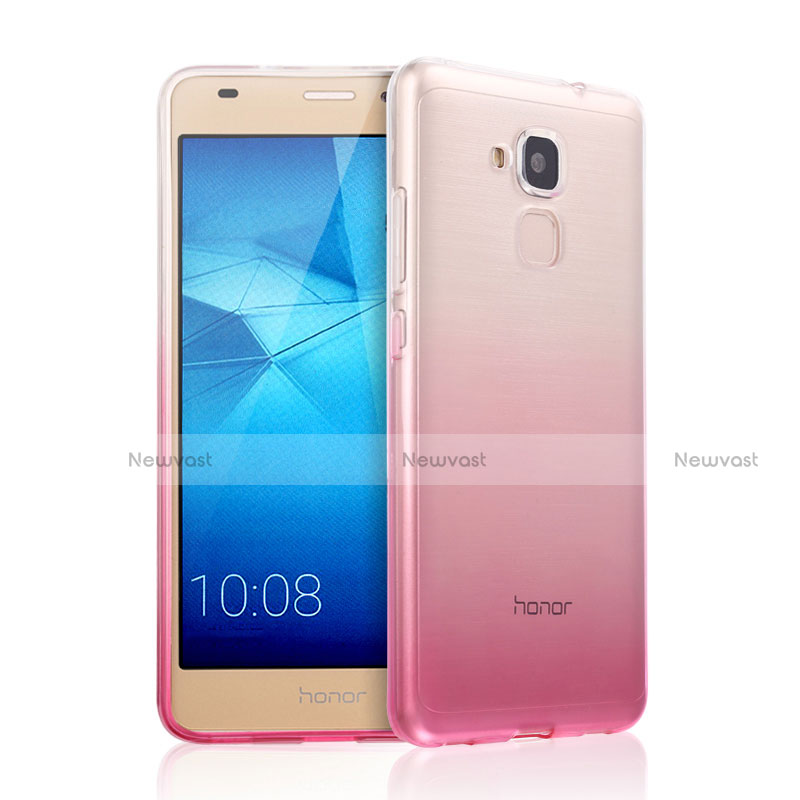 Ultra Slim Transparent Gel Gradient Soft Case for Huawei Honor 7 Lite Pink