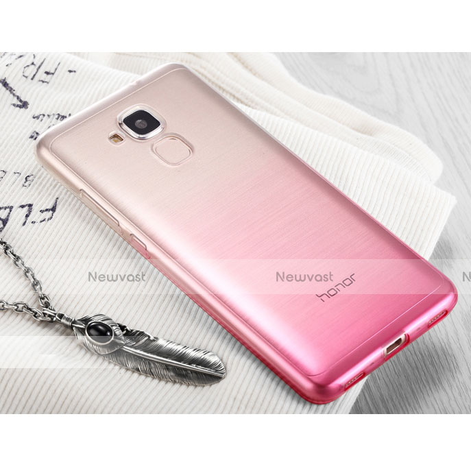 Ultra Slim Transparent Gel Gradient Soft Case for Huawei Honor 7 Lite Pink
