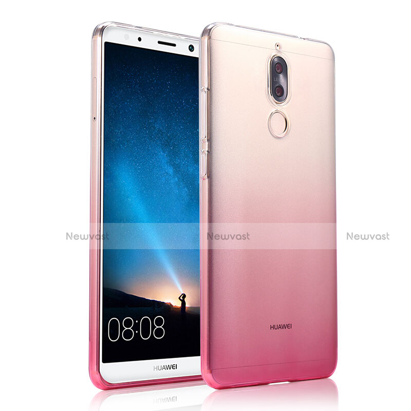 Ultra Slim Transparent Gel Gradient Soft Case for Huawei Rhone Pink