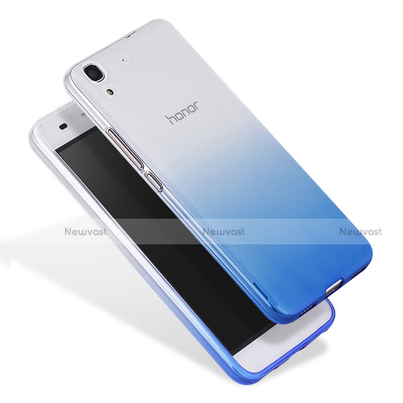 Ultra Slim Transparent Gel Gradient Soft Case for Huawei Y6 Blue