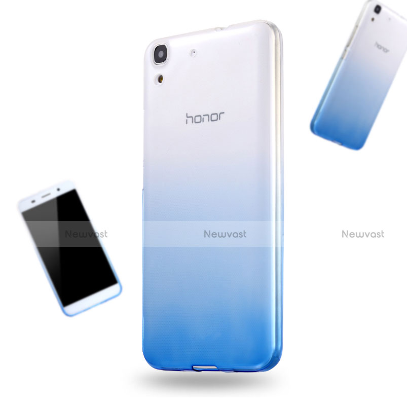 Ultra Slim Transparent Gel Gradient Soft Case for Huawei Y6 Blue