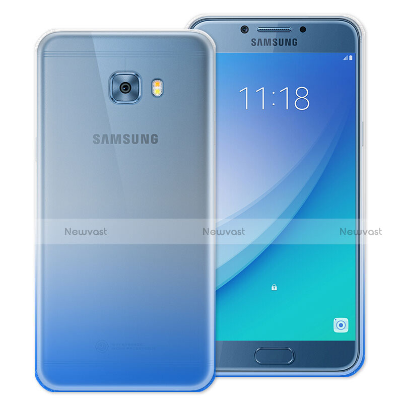 Ultra Slim Transparent Gel Gradient Soft Case for Samsung Galaxy C5 Pro C5010 Blue
