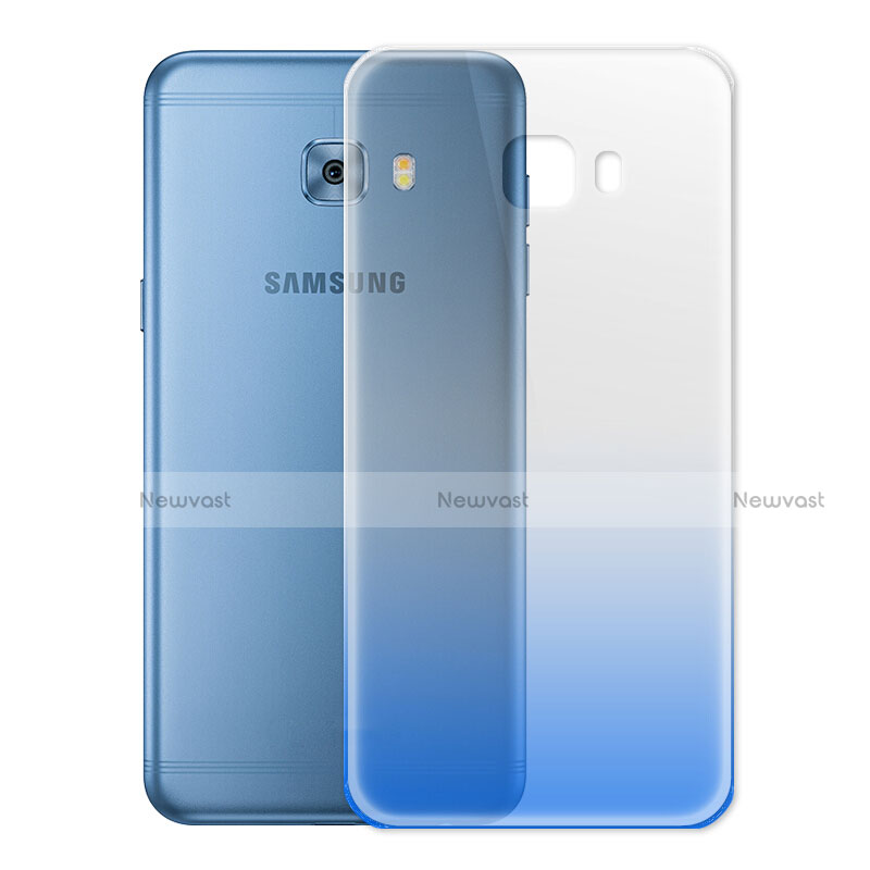 Ultra Slim Transparent Gel Gradient Soft Case for Samsung Galaxy C7 Pro C7010 Blue