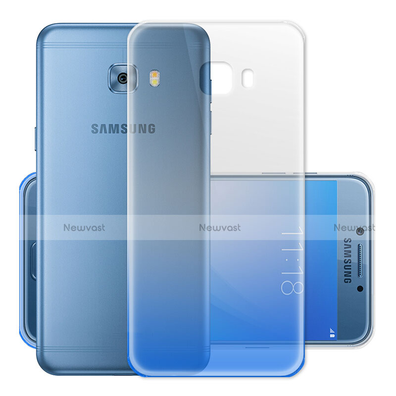 Ultra Slim Transparent Gel Gradient Soft Case for Samsung Galaxy C7 Pro C7010 Blue