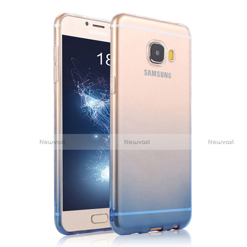 Ultra Slim Transparent Gel Gradient Soft Case for Samsung Galaxy C7 SM-C7000 Blue