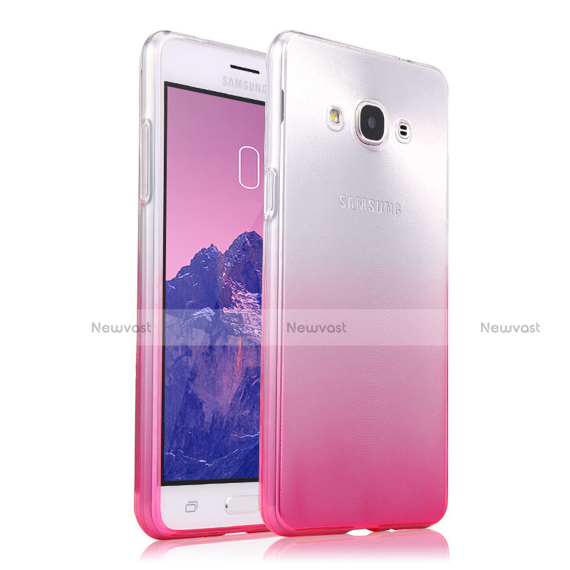 Ultra Slim Transparent Gel Gradient Soft Case for Samsung Galaxy J3 Pro (2016) J3110 Pink