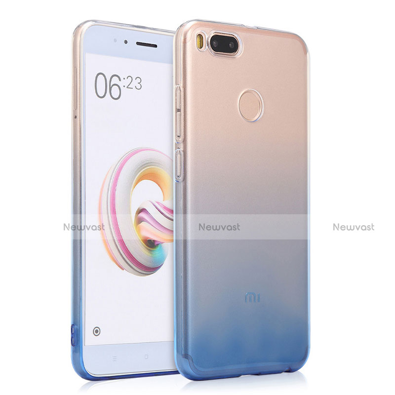 Ultra Slim Transparent Gel Gradient Soft Case for Xiaomi Mi A1 Blue