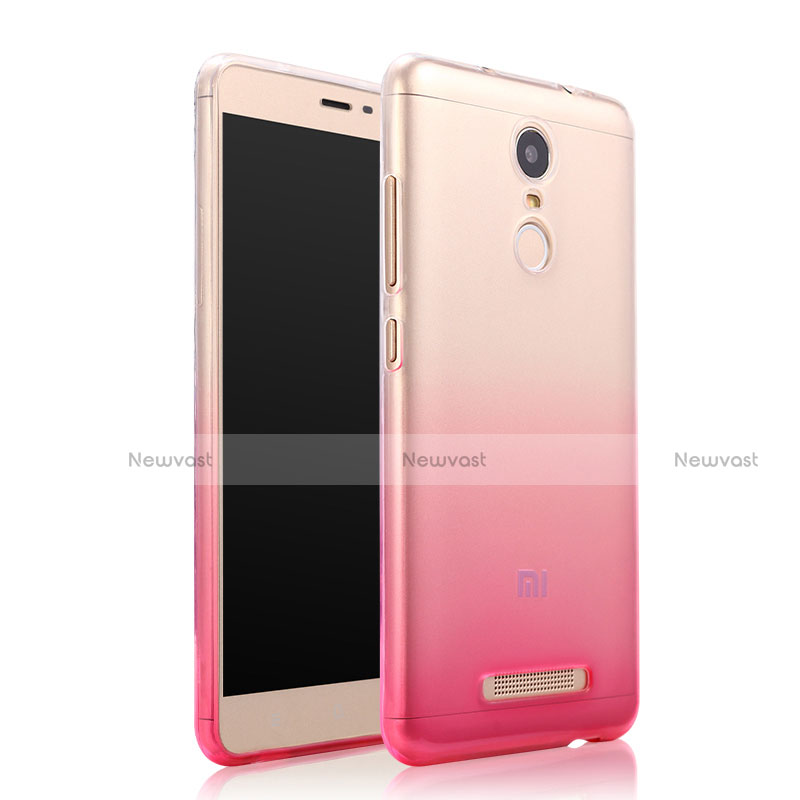Ultra Slim Transparent Gel Gradient Soft Case for Xiaomi Redmi Note 3 MediaTek Pink