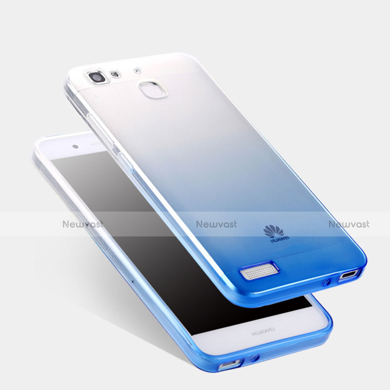 Ultra Slim Transparent Gel Gradient Soft Case Q01 for Huawei P8 Lite Smart Blue