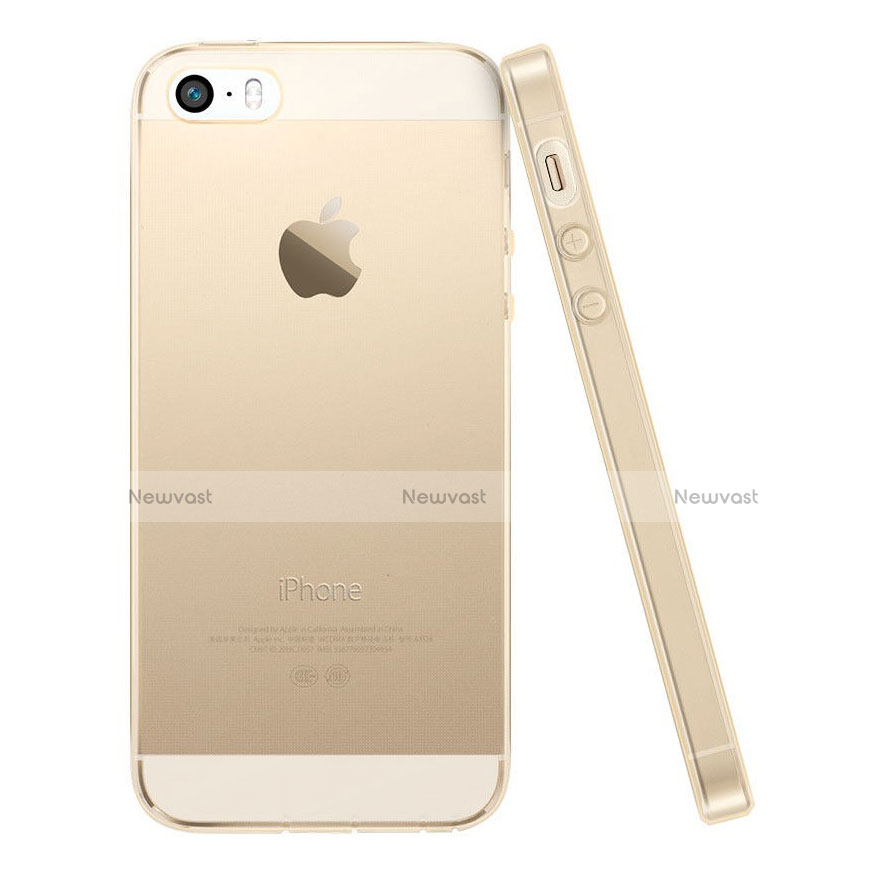 Ultra Slim Transparent Gel Soft Case for Apple iPhone SE Gold