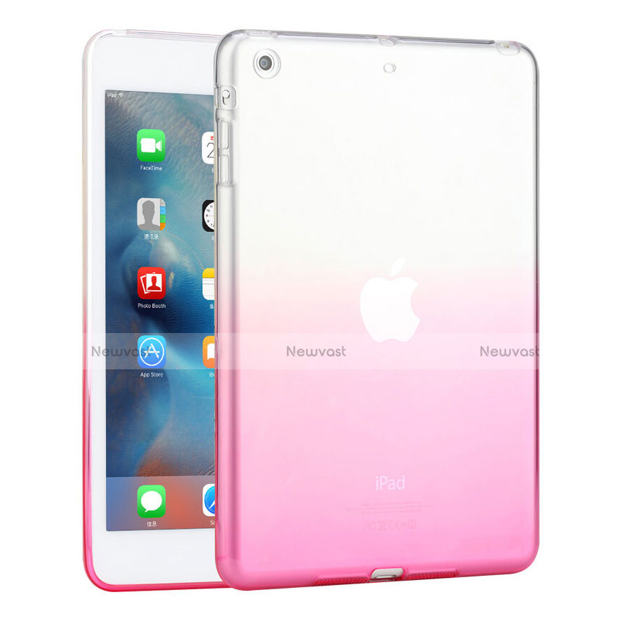 Ultra Slim Transparent Gradient Soft Case for Apple iPad Mini 2 Pink