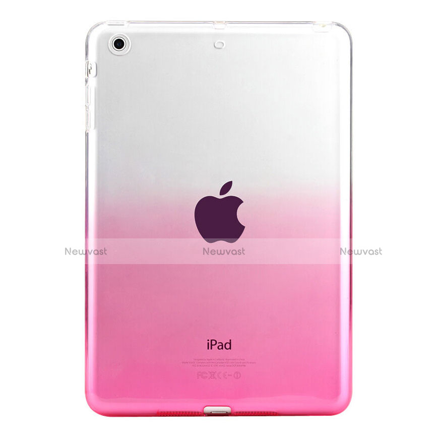 Ultra Slim Transparent Gradient Soft Case for Apple iPad Mini 2 Pink