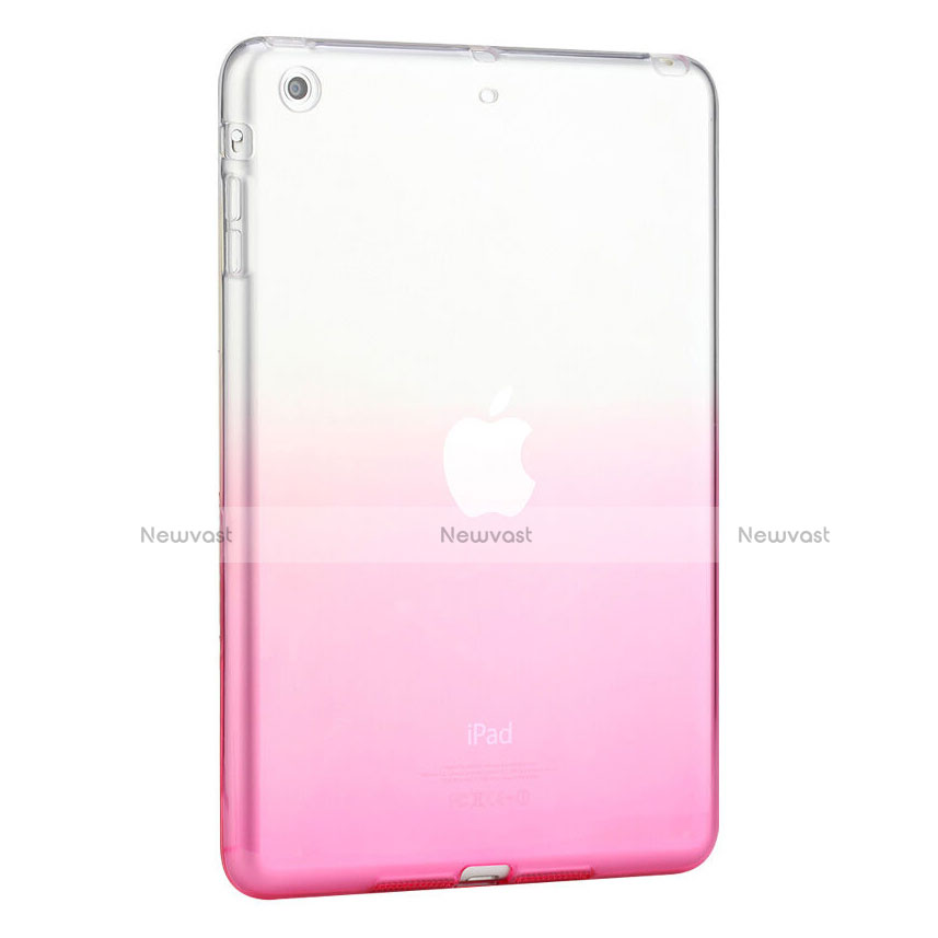 Ultra Slim Transparent Gradient Soft Case for Apple iPad Mini 2 Pink