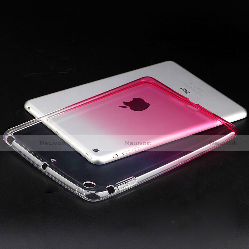 Ultra Slim Transparent Gradient Soft Case for Apple iPad Mini 2 Pink