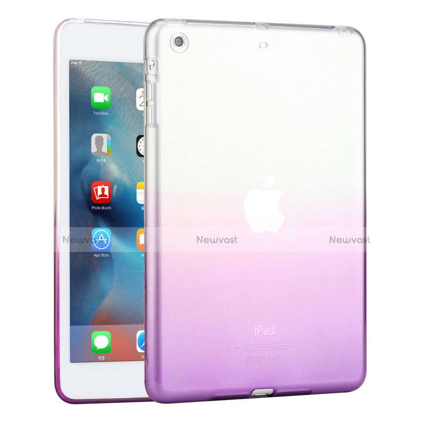 Ultra Slim Transparent Gradient Soft Case for Apple iPad Mini 2 Purple