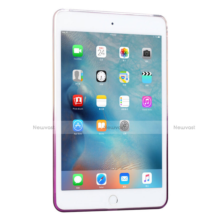 Ultra Slim Transparent Gradient Soft Case for Apple iPad Mini 2 Purple