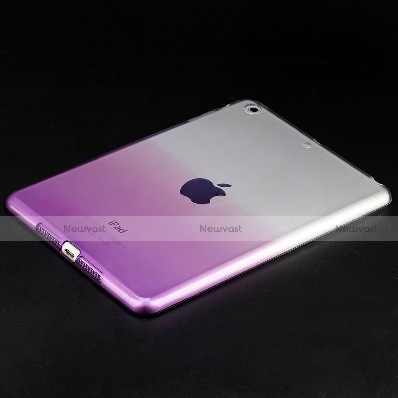 Ultra Slim Transparent Gradient Soft Case for Apple iPad Mini 2 Purple