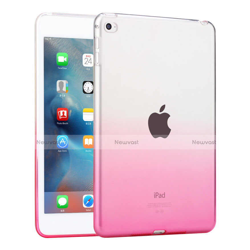 Ultra Slim Transparent Gradient Soft Case for Apple iPad Mini 4 Pink