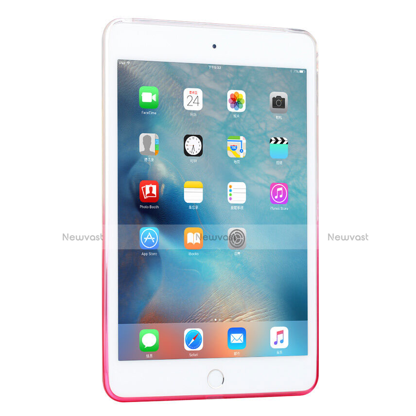 Ultra Slim Transparent Gradient Soft Case for Apple iPad Mini 4 Pink