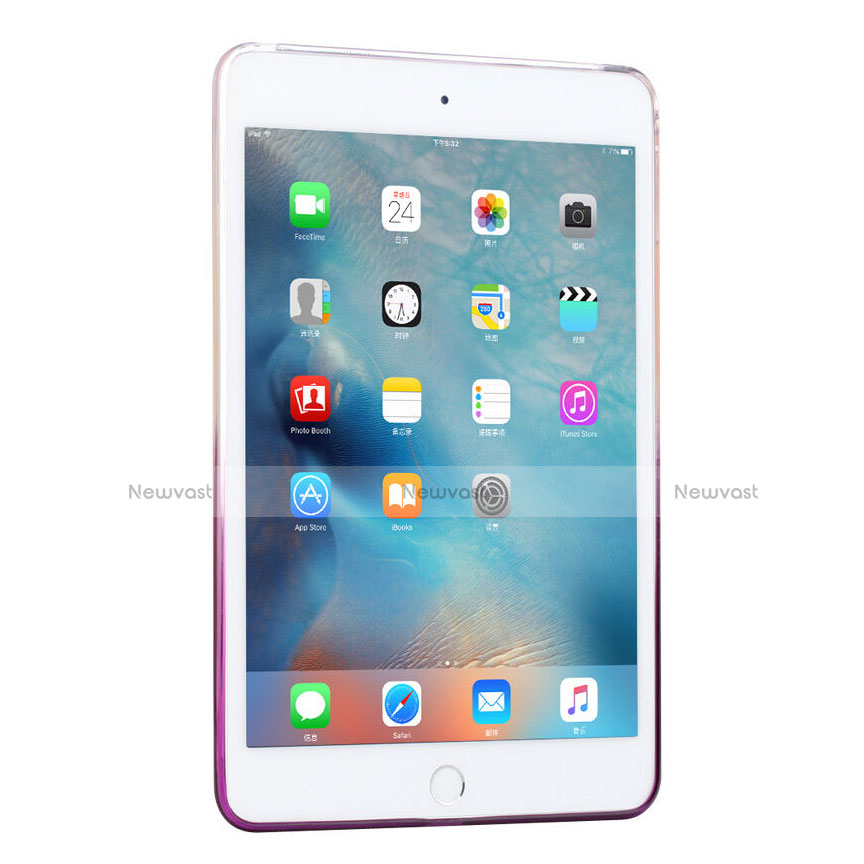 Ultra Slim Transparent Gradient Soft Case for Apple iPad Mini 4 Purple