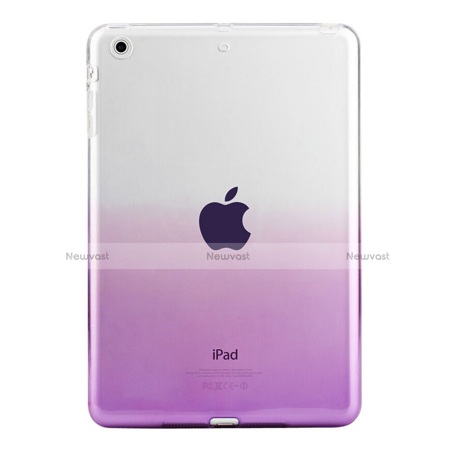 Ultra Slim Transparent Gradient Soft Case for Apple iPad Mini Purple