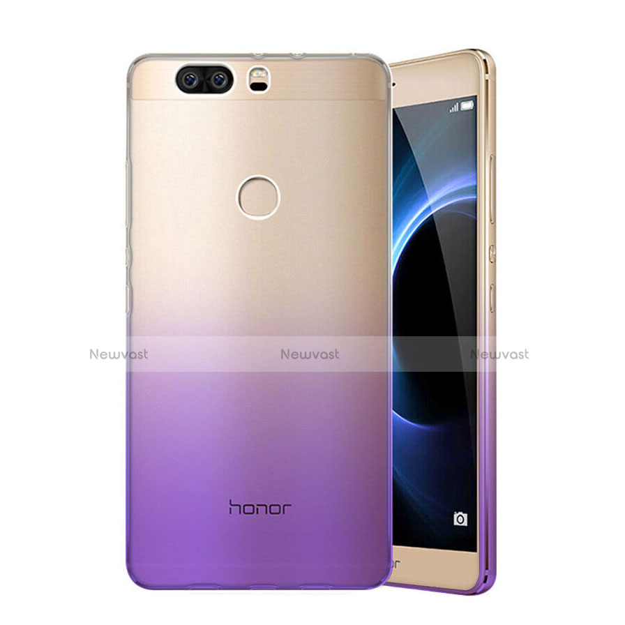 Ultra Slim Transparent Gradient Soft Case for Huawei Honor V8 Purple