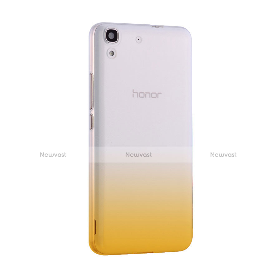 Ultra Slim Transparent Gradient Soft Case for Huawei Y6 Yellow