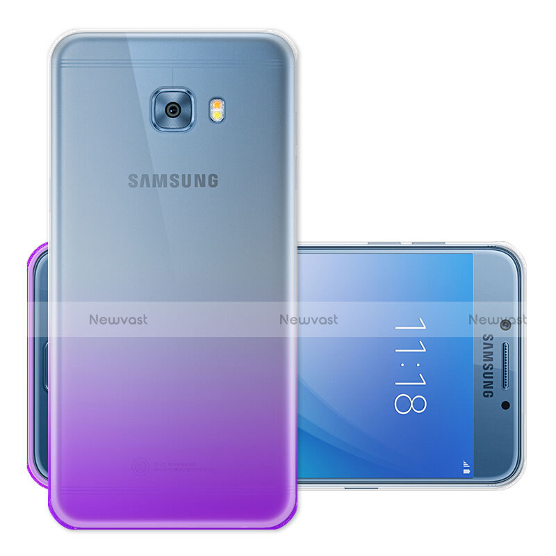 Ultra Slim Transparent Gradient Soft Case for Samsung Galaxy C7 Pro C7010 Purple