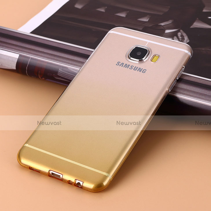 Ultra Slim Transparent Gradient Soft Case for Samsung Galaxy C9 Pro C9000 Yellow