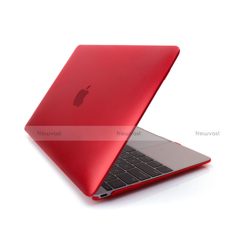 Ultra Slim Transparent Matte Finish Cover for Apple MacBook 12 inch Red