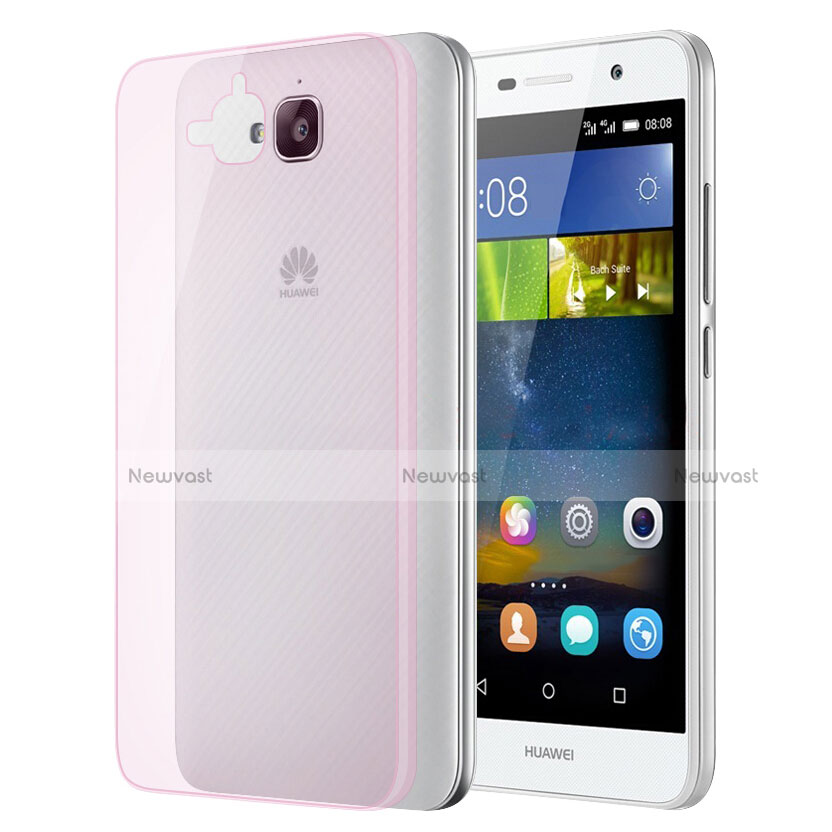 Ultra Slim Transparent Matte Finish Cover for Huawei Enjoy 5 Pink
