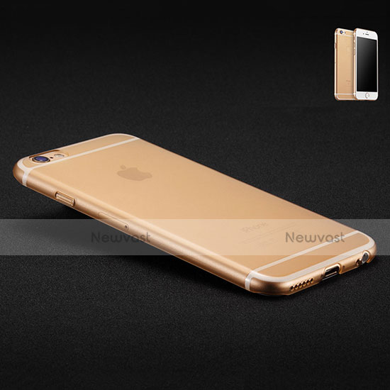 Ultra Slim Transparent Matte Finish Soft Cover for Apple iPhone 6S Plus Gold