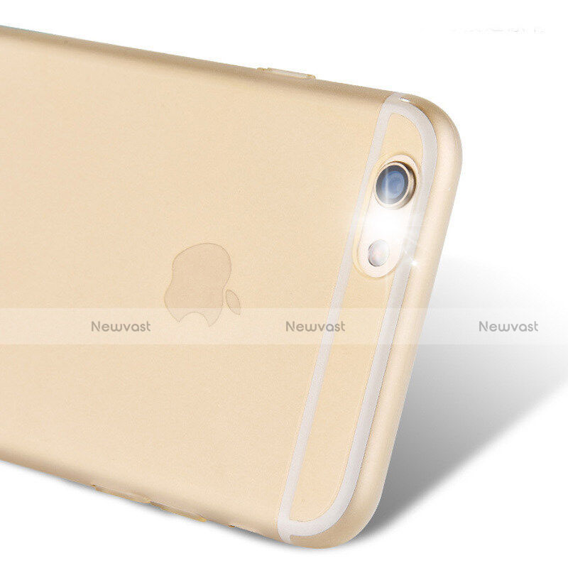 Ultra Slim Transparent Matte Finish Soft Cover for Apple iPhone 6S Plus Gold