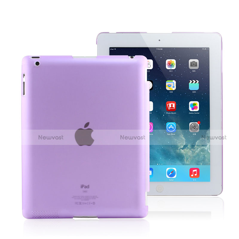 Ultra Slim Transparent Plastic Cover for Apple iPad 2 Purple
